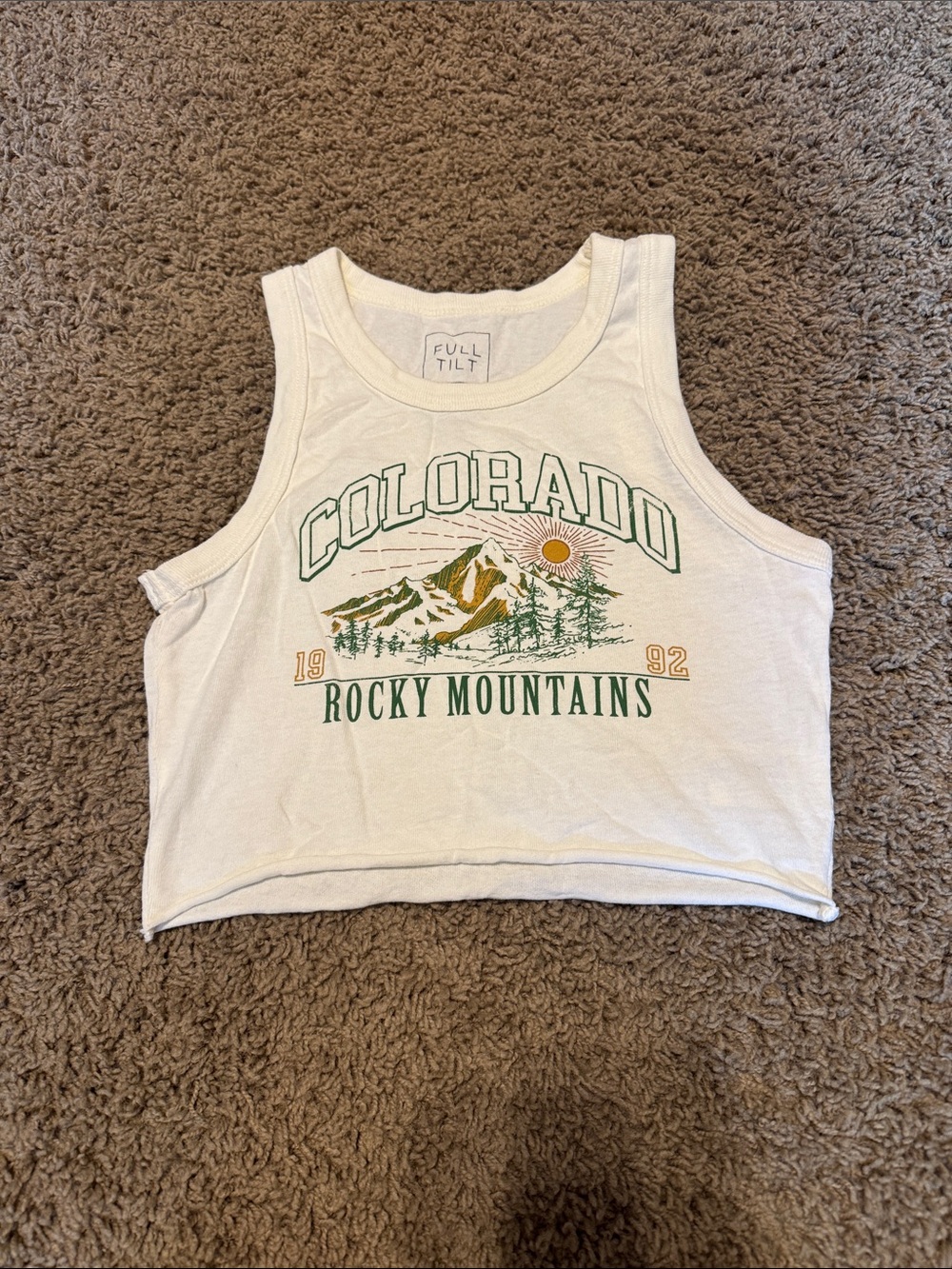 Tilly’s Full Tilt White Colorado Rocky Mountains Graphic Tank